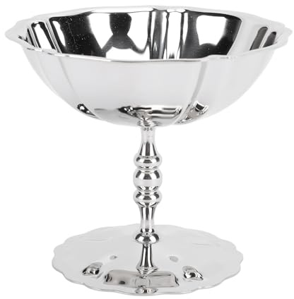 Acouto Coppetta per Gelato in Acciaio Inox 200ml con Motivi Eleganti Ciotola Alta per Dessert Frutta Mousse e Insalate per Feste Casa Hotel Ristorante