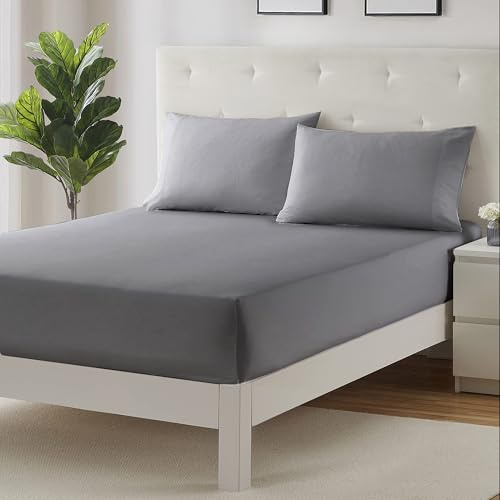 Home Sweet Home UK 40cm Fitted Bed Sheets Small Double Super Soft 4FT Fitted Bedsheet, 100% Cotton Anti Wrinkle 4FT BedSheets Fitted Breathable & Fade Resistant