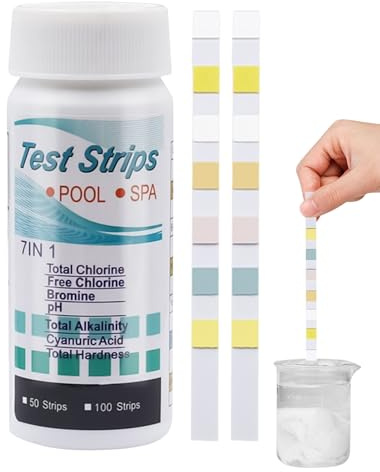 Test per Spa,Kit di Test Rapido 100 Pezzi per Piscina Spa Bacino - Set di Risultati Immediati Multifunzionale per Bacino, Acqua Dolce, Acqua Salata e Spa