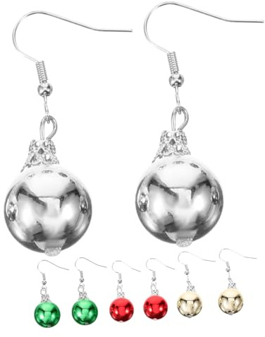 Holibanna 4 Paare Weihnachtliche Ohrringe Bunten Weihnachtskugeln Ohrhänger für Festliche Anlässe und Alltag Leicht und Langlebig für Weihnachtsfeiern und Partys