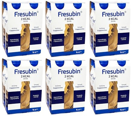 Fresubin 2 KCAL Drink Cappuccino 24x200ml- Hochkalorische Trinknahrung mit 20g Eiweiß (ohne Ballaststoffe) von Fresenius Kabi, 400 kcal pro Flasche, ideal bei Mangelernährung