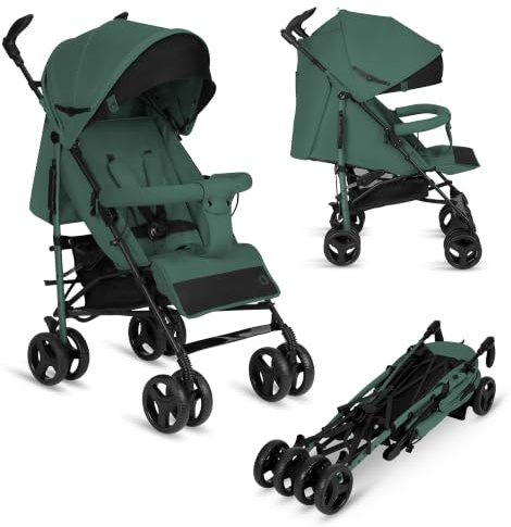Lionelo Irma Buggy Kinderwagen ab 6 Monate, leicht 7 kg, Liegeposition | faltbar mit Einhand-Faltsystem, 6-Zoll-EVA-Räder mit Federung & Bremse, Moskitonetz, bis 15 kg