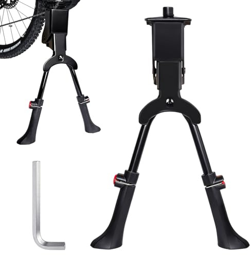 OCCOUMR Bicycle Stand, Two-Legged Stand, Double Stand, Height Adjustable, 24-29 Inch Bicycle Stand, Bipod Load Capacity 30 kg, Bicycle Stand for City Bike, MTB and Trekking Bikes
