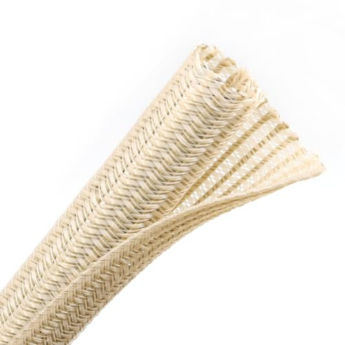 Kelepu Organizador Cables Auto-Cierre Manguito 3m, Color Madera, 10mm | Manguito de Cable, Recoge Cables Mesa Escritorio, Funda Protectora de Cable, Malla Flexible, Para TV y Computadora