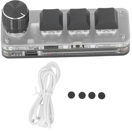 LIYJTK Mini tastiera 3 tasti RGB LED interruttore blu connessione USB tastiera meccanica
