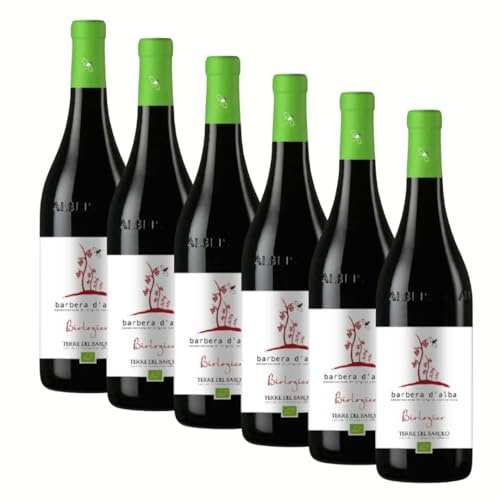 Barbera d'Alba Doc Biologico | Terre del Barolo | Vino Rosso del Piemonte | 6 Bottiglie 75cl | Idea Regalo