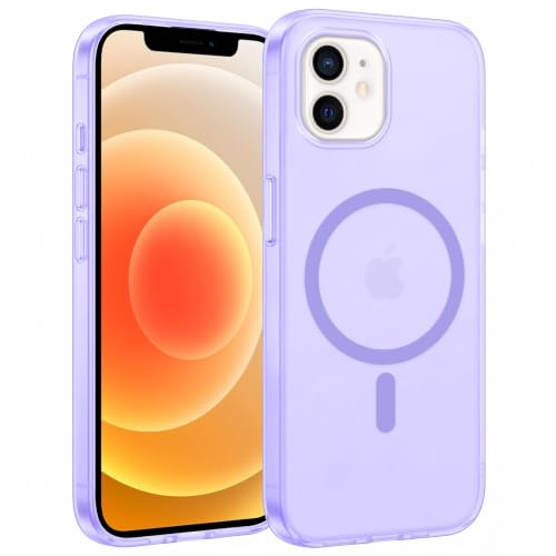 XTCASE Magnetisch Hülle für iPhone 12/12 Pro Kompatibel mit MagSafe, Matt Violett