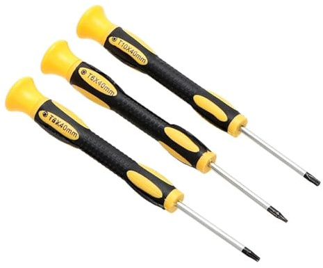 Serenophile Lot de 3 tournevis torx, kit d'embouts de sécurité, outil de réparation de console de jeu, pour T6 T8H T10H, compatible avec manette PS3 PS4 Xbox 360