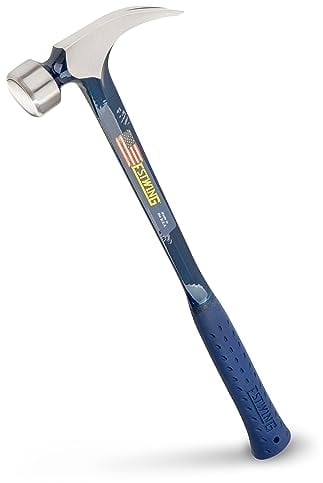 Estwing E325s - Martello da carpentiere con penna piatta, impugnatura in vinile, 700 g, 45,7 cm