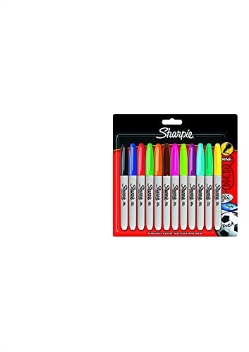 Sharpie Permanentmarker mit feiner Spitze, 12er-Packung, farblich sortiert