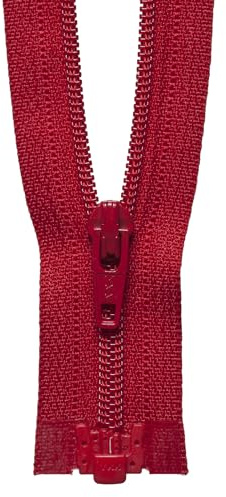 Light-Weight Open End Zip 25cm: Red