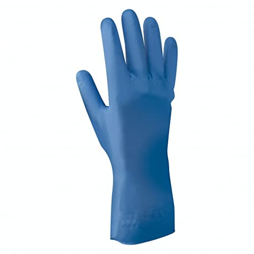 Showa 707 FL Nitril Handschuh, Hybrid Formulierung,-Flock-Innenfutter, chemikalienbeständig, 11 Mil Dick, XL, blau, 12