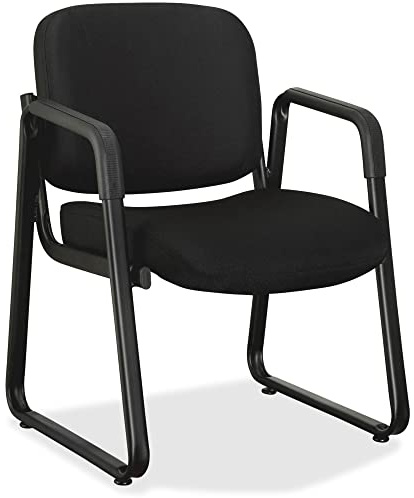 Lorell Fabric Guest Chair, Black