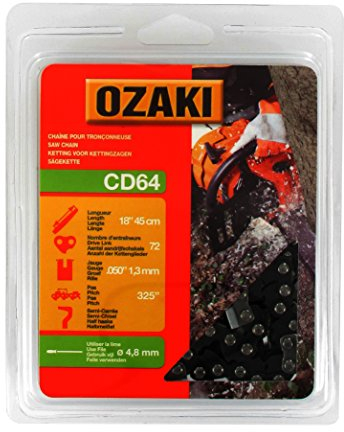 Greenstar Ozaki 30121-325 motosega, 72 maglie di trascinamento, catena semi scalpello 3/8 pollice, 325 pollici, 1,3 mm