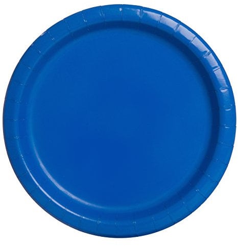 Unique Party - Platos de Papel - 23 cm - Azul Rey - Paquete de 8 (31465)