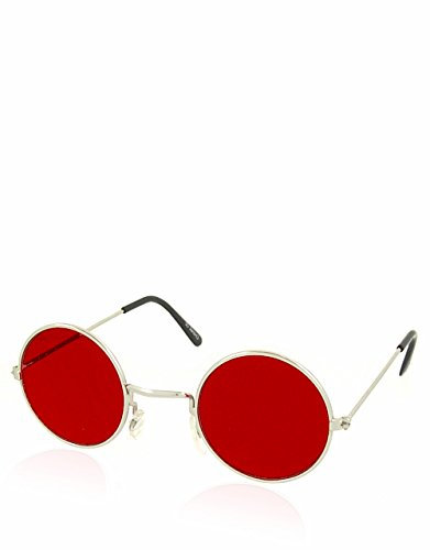 Natural Born Killers Knox Style Sonnenbrille, Silber Rahmen / rote Linse