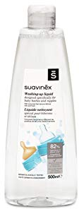 Suavinex, Liquide Nettoyant pur Biberons. Liquide Vaisselle pour Biberons, Tétines et Accesoires. Sans Parfum ni Colorants. Testé Dermatologiquement. 82% d'ingrédients d'origine naturelle. 500 ml