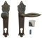 Graf von Gerlitzen Prunkgriffe Antik Messing Tür Haustüre PZ 92 Griffe Türgriffe Türbeschlag Türklinken Langschild Jugendstil S43-4A