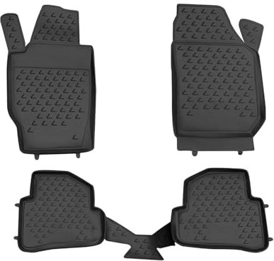 OMAC Gummimatten Fußmatten kompatibel mit Skoda Fabia 2007-2014 TPE Automatten Schwarz 4X