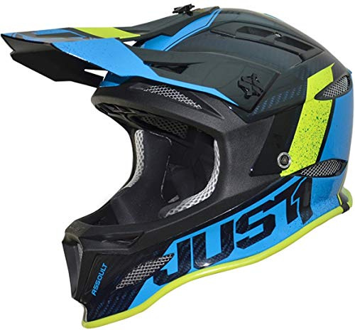 Just 1 Helmets 609230111200104, Casco da Downhill/MTB/Enduro Unisex – Adulto, Blu/Giallo, M