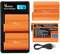 Vemico EN-EL15 EN-EL15A Akku Ladegerät Kit 2 Pack 2100mAh Ersatzakkus Typ C LCD Dual Ladegerät für D750/D7500/D850/D810/D810A/D800/D800E/D7200/D500/D610/D600 (Vollkompatibel mit Orginal)
