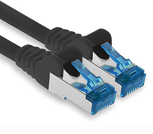 10m - CAT.6 - Cable de red Ethernet Gigabit Lan RJ45 CAT6 Cat6a 10Gbit/s - negro - 1 pieza