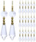 HDCRYSTALGIFTS 20 Stück 38 mm Ersatz klare Kronleuchter Eiszapfen Kristall Prismen Octogan Kristall Perlen für Lampe Dekor, Gold Fliege Verbinder