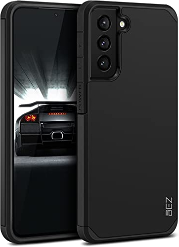 BEZ Hülle für Samsung Galaxy S21 Hülle, Handyhülle Stoßfestes Kompatibel mit Samsung S21 5G / 4G, [Heavy Duty Serie] Outdoor Dual Layer Armor Case Handy Schutzhülle Robuste, Schwarz