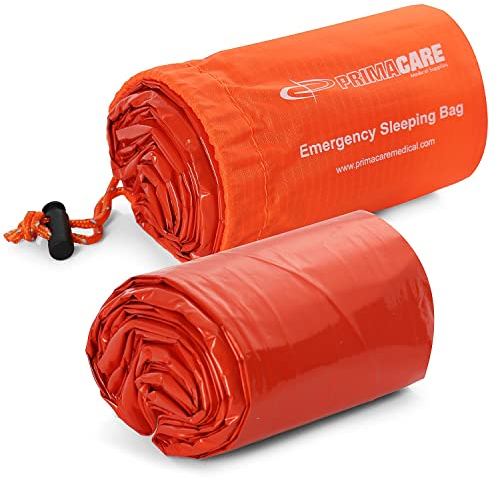 Primacare CB-3684 Emergency Sleeping Bag for Survival – Mylar Blanket/Tent Used for Emergencies, Camping, Hiking, Hunting, Marathons, Outdoors, and Perfect for Medical First Aid Supply Kits, Adult