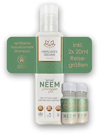 Himalaya´s Dreams Ayurveda Haarpflege Shampoo [NATURKOSMETIK BIO VEGAN] 200ml, Ohne flüssige Silikon Sulfate und Parabene, Anti Schuppen Shampoo, bei Haarausfall