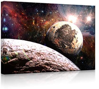lightbox multicolor | Bilder beleuchtet | Alien Planeten im Weltall | 60x40 cm | Fully Lighted