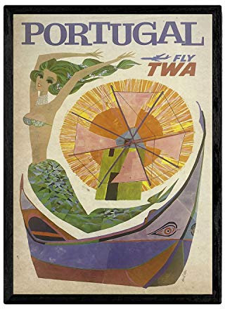 Nacnic Vintage Poster Portugal. Blätter für Interieur mit klassischen und antiken Werbebildern zu dekorieren. Gemälde Retro-Dekor. A4-Format
