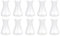 iplusmile 10pcsErlenmeyer Flask Set, Plastic Conical Flask 50mL Narrow Mouth Flask with Graduation for Laboratory Experiment 8X5X5CM