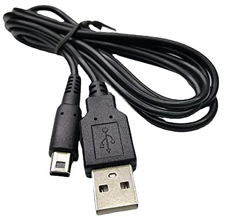 Theshiry 2 Pack 1.2m USB Power/Charger Cable for Nintendo 3DS, 3DS XL, New 3DS, New 3DS XL, 2DS, New 2DS XL, DSi, DSi XL, Black