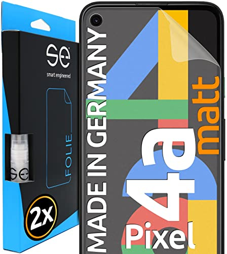 2x se® 3D SCHUTZFOLIE Entspiegelt für Google Pixel 4a,Anti-Staub, 100% Fingerabdruck & FaceID kompatibel, einfache blasenfreie Installation, Ultra-Klar, Stoß-Kratzfest, aus Deutschland