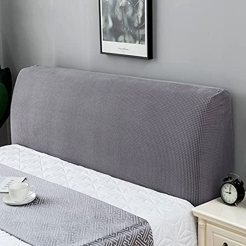 Kopfteilbezug Stretch Bett Husse, Dehnbare Saubdichte Schutzhülle Bett Kopfteil Bezug, 190-210cm Dunkelgrau