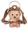 AMOBON Kawaii Bear Water Bottle with Straw and Strap, Cute Water Bottles for Kids, Portable Leakproof BPA-free Drinking Cups for Girls Women Sports Camping Picnic Hiking Travel (Brown)