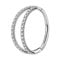 OUFER Body Piercing Helix Earrings Hoop Double Line Clear CZ Paved Septum Ring Cartilage Earrings 16G 316L Stainless Steel Daith Earring Helix Piercing Jewellery