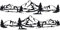 tradercat Aufkleber Auto wohnmobil 2X Mountains Camping Van Wohnwagen Auto Sticker aus Vinyl für alle glatten Oberflächen - Auto Aufkleber mit bebilderter Anleitung (Schwarz)