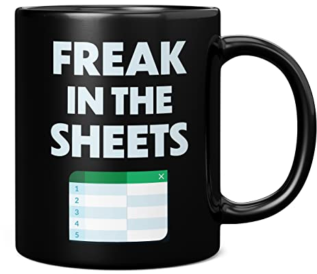 Mug Monster Freak in The Sheets Excel-Tasse, lustiges Tabellenkalkulationsgeschenk für Buchhalter, Keramik-Kaffeetasse/Tasse, Geschenk für Männer oder Frauen, extra große und riesige Tasse erhältlich,