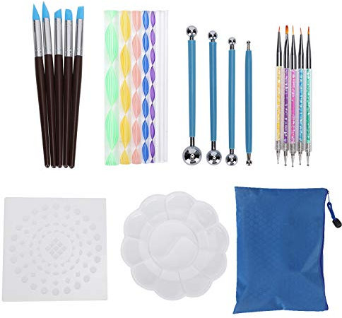 HEEPDD Mandala DIY Dotting Set, Mandala Malset mit ReißVerschluss, Mandala DIY Dotting Set KreativitäT DIY FüR Neulinge Ideales Starter Kit Freunde