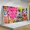 Love is All We Need- Übergroße Wandkunst Leinwandbilder Extra groß mit Goldrahmen Drucke Banksy Graffiti Street Art Bilder Home Dekoration Fertig zum Aufhängen Xxl Wandbilder 100 x 200 cm Goldrahmen
