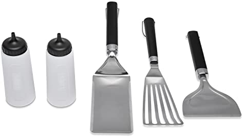 Weber 6776 Essential Griddle Tool Set de 5 Outils Argenté