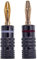 2x Bananenstecker Lautsprecher 1 Paar - 24K Vergoldet Schraubbar - Lautsprecherkabel 0,75mm bis 4mm - HiFi AV Receiver Audiokabel Stecker Federstecker Lamellenstecker | schwarz