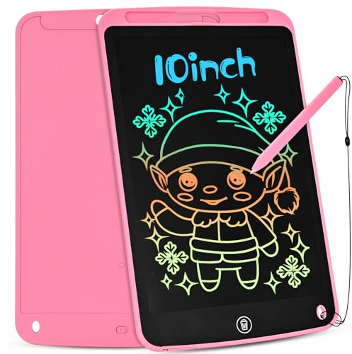 BlueSwan LCD Schreibtafel Kinder 10 Zoll, Tragbares Elektronisches Löschbares Zeichentablett für Kinder 2 3 4 5 6 7 Jahre alt, Rosa