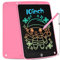 BlueSwan Tableta de Escritura LCD para 10 pulgadas, Tableta de Dibujo Colorida Borrable Portátil Electrónica para Niños de 3 4 5 6 7 años, Rosa