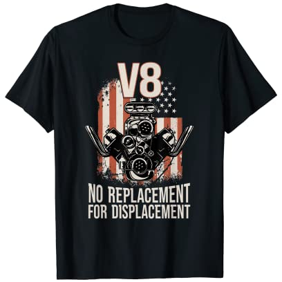 V8 American Muscle Car Hubraum USA Flag V8 T-Shirt