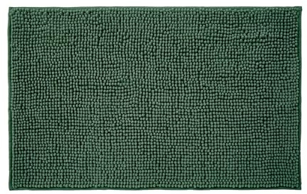 Allure Bobble Chenille Large Bath Mat Non Slip 60 x 90cm - Soft, Absorbent, Easy Care (Dark Green)
