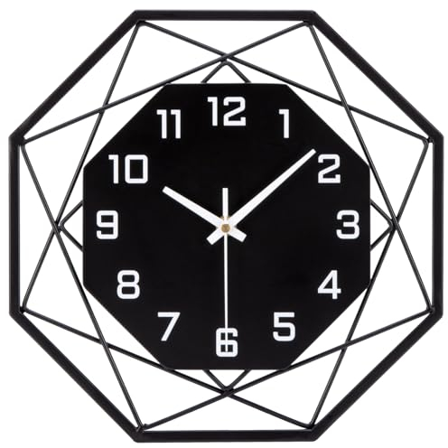 VINILITE Große Wanduhr im Vintage-Stil Ohne Tickgeräusche - Lautlos Dekor Mit Arabische Ziffern - Metall 40cm für Wohnzimmer, Küche, Schlafzimmer, Büro
