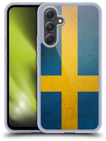 Head Case Designs Sweden Swedish Sverige Flag Vintage Fahnen Gel Handyhülle Hülle [Militärischer Schutzgrad] Kompatibel mit Samsung Galaxy A54 5G